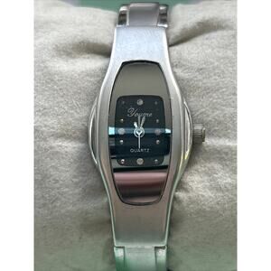 Youme Black Dial Silver Tone Case Women’s Quartz Watch